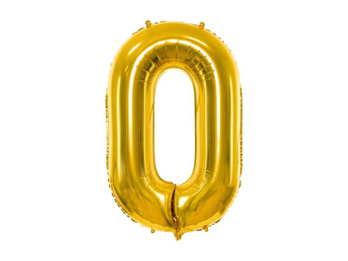 Picture of FOIL BALLOON NUMBER 0 GOLD 34 INCH